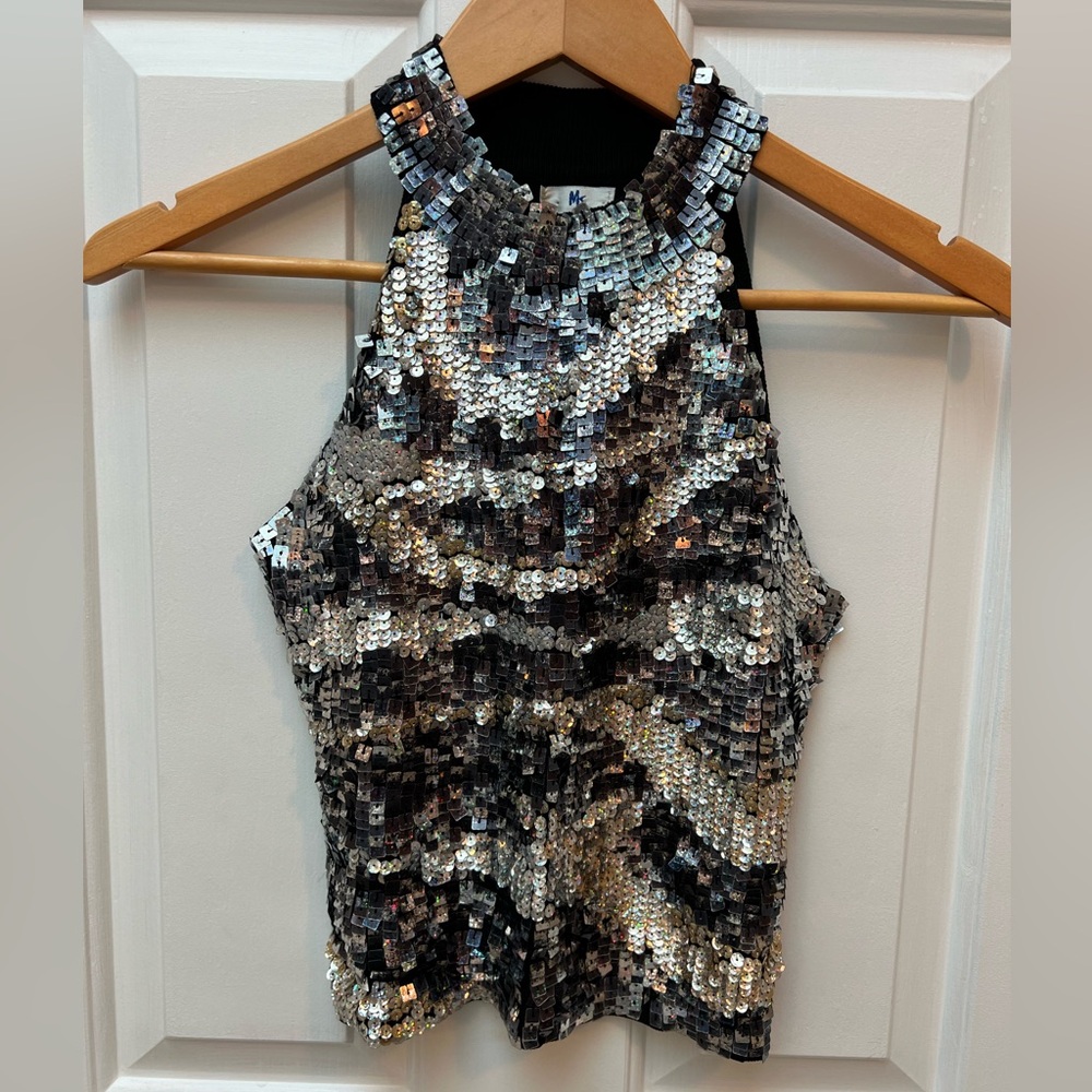 Sequin Halter Top